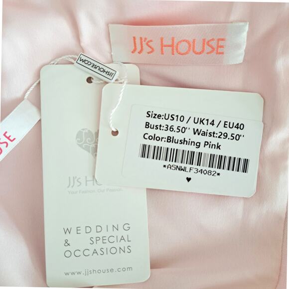 NWT JJ's House Pink Satin Cocktail Dress Size 10 V-neck Pleated w/ Brooch Retro - Picture 7 of 12